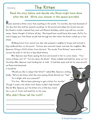 Reading Comprehension: The Kitten