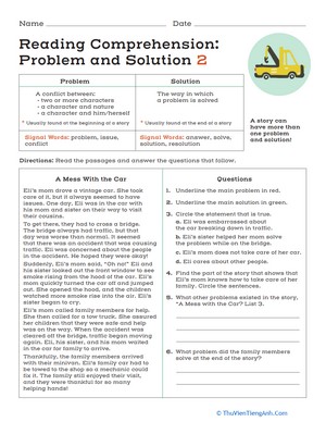 Reading Comprehension: Problem and Solution 2