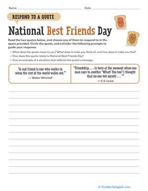 Respond to a Quote: National Best Friends Day