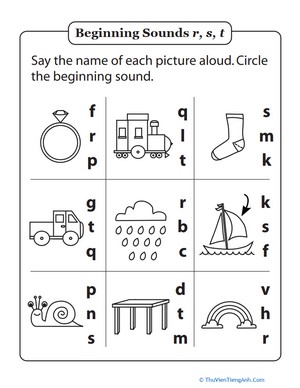 Review Beginning Sounds R, S and T