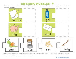 Rhyming Words Puzzle #9