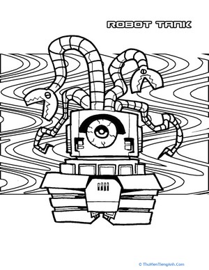 Robot Tank Coloring Page