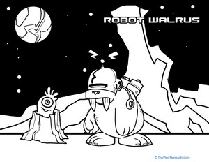 Robot Walrus Coloring Page