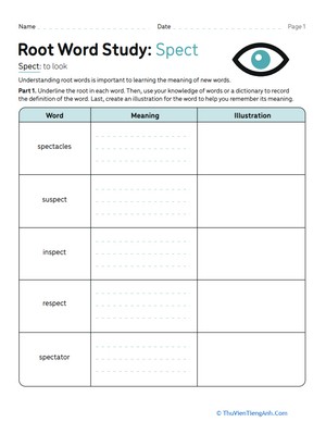 Root Word Study: Spect