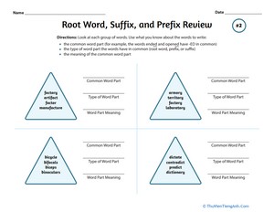 Root Word, Suffix, and Prefix Review #2