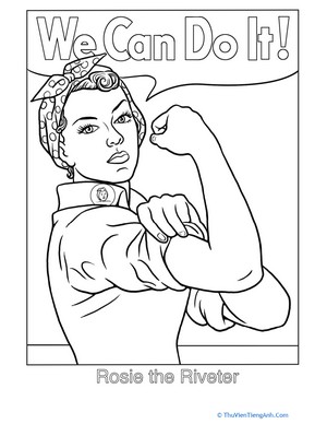 Rosie the Riveter Coloring Page