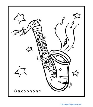 Saxophone Coloring Page