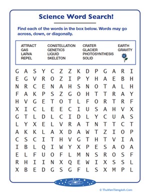 Science Vocabulary Word Search