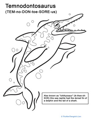 Temnodontosaurus Coloring Page