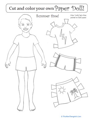 Seasonal Paper Dolls: Summer Boy