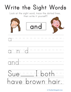 Write the Sight Words: “And”