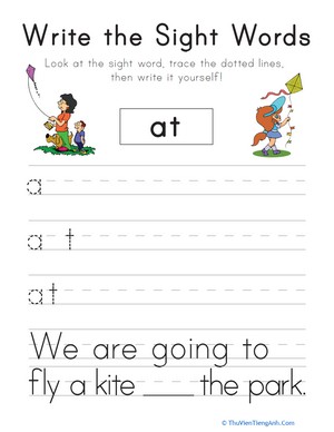 Write the Sight Words: “At”