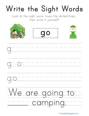 Write the Sight Words: “Go”