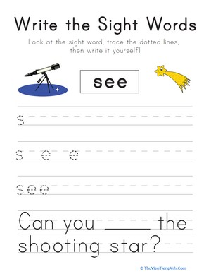 Write the Sight Words: “See”
