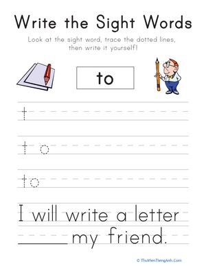 Write the Sight Words: “To”