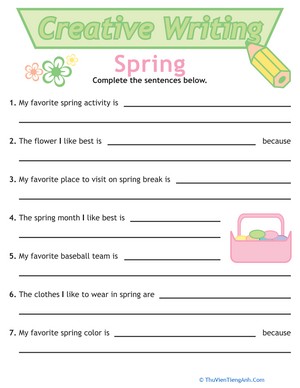 Sentence Writing: Spring