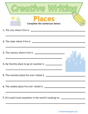 Writing Sentences: Places
