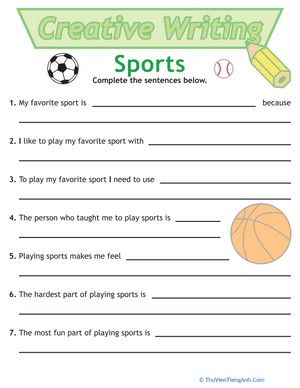 Sentence Writing: Sports