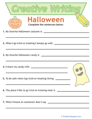 Writing Sentences: Halloween