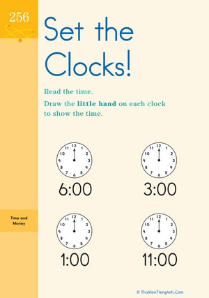 Set the Clocks! Learning to Tell Time