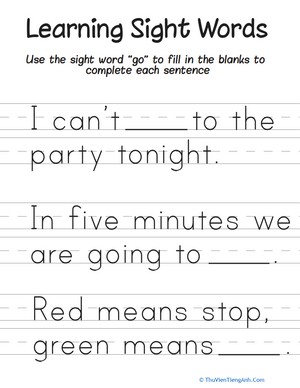 Learning Sight Words: “Go”