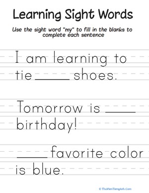 Learning Sight Words: “My”