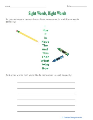 Sight Words, Right Words
