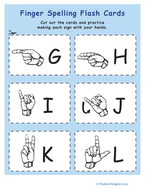 Sign Language Flash Cards: G thru L