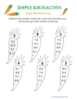Simple Subtraction: Carrots