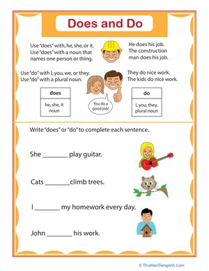 Simple Verbs: Does and Do