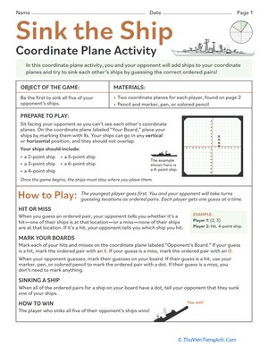 Sink the Ship: Coordinate Plane Activity