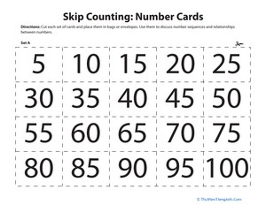 Skip Counting Number Cards