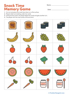 Snack Time Memory Game