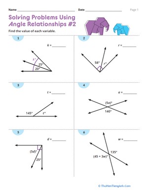 Solving Problems Using Angle Relationships #2