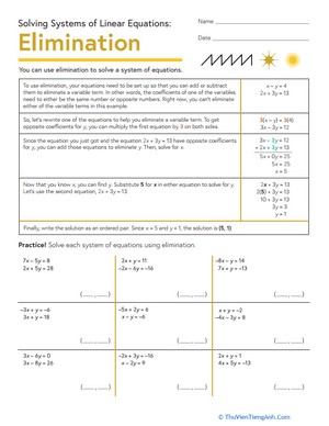 Solving Systems of Linear Equations: Elimination