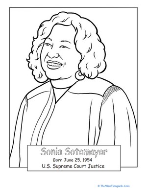 Sonia Sotomayor Coloring Page