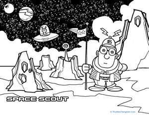 Space Scout Coloring Page