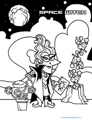 Space Witch Coloring Page