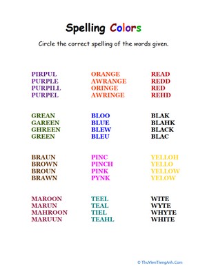 Spelling Colors