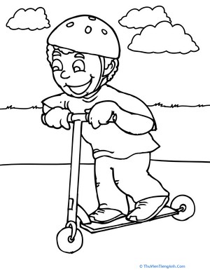 Scooter Coloring Page 2