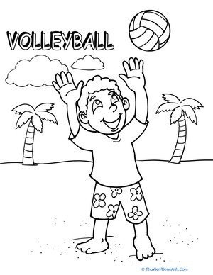 Sports Coloring: Volleyball Set