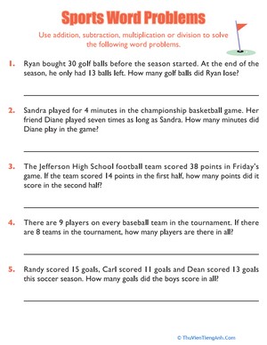 Sports Word Problems