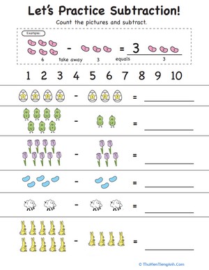 Subtraction Practice: Spring Into It!