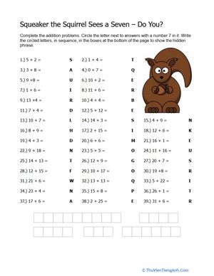 Addition Word Puzzle