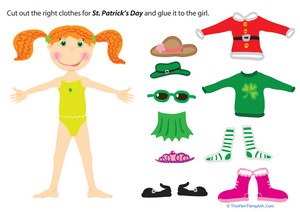 St. Patrick’s Day Paper Doll Girl