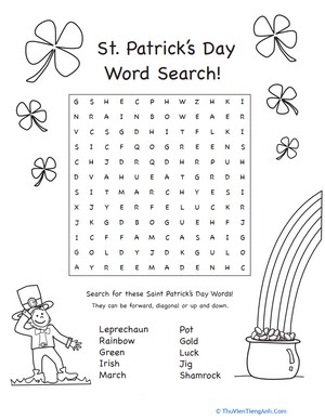 St. Patrick’s Day Word Search #2