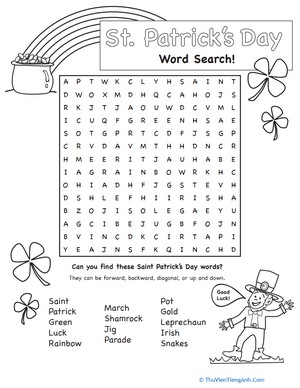 St. Patrick’s Day Word Search #3