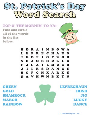 Leprechaun Word Search