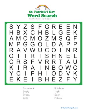 St. Patrick’s Word Search