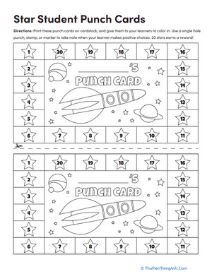 Star Student Punch Cards